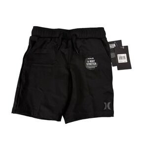 Hurley Boys Black 4 Way Stretch Hybrid Shorts Size 5 (4-5 yrs) Kids Pull On NWT